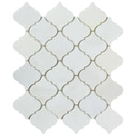 Oriental White / Asian Statuary Marble Polished Lantern Arabesque Mosaic Tile-Marble Mosaic-American Tile Depot