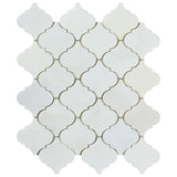 Oriental White / Asian Statuary Marble Polished Lantern Arabesque Mosaic Tile-Marble Mosaic-American Tile Depot