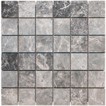 2 X 2 Tundra Gray (Atlantic Gray) Marble Polished Mosaic Tile-Marble Mosaic-American Tile Depot