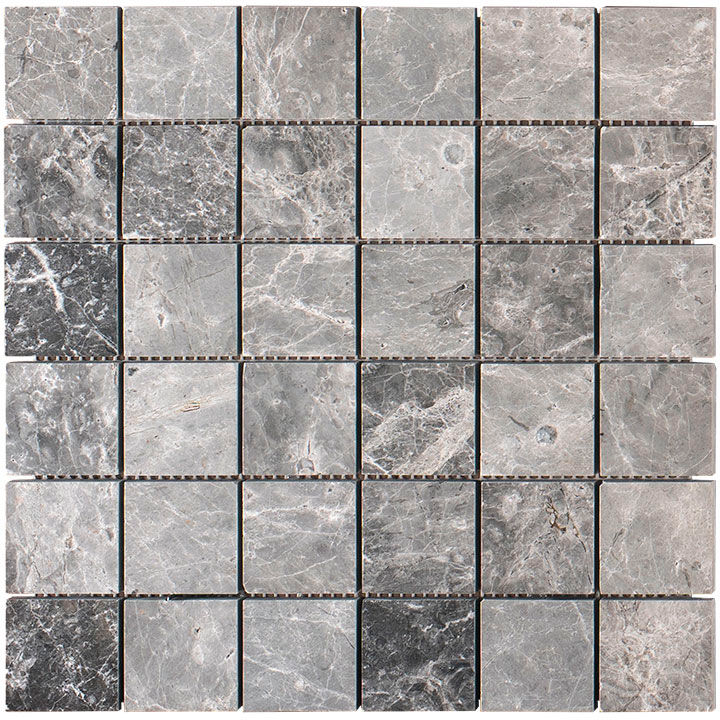 2 X 2 Tundra Gray (Atlantic Gray) Marble Polished Mosaic Tile-Marble Mosaic-American Tile Depot