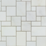 Oriental White / Asian Statuary Marble Honed Mini Versailles Mosaic Tile