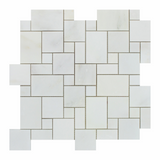 Oriental White / Asian Statuary Marble Polished Mini Versailles Mosaic Tile