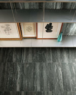 16 X 32 I-Travertini Black Glossy Travertine Look Porcelain Tile-PORCELAIN-Large Format-American Tile Depot