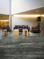 16 X 32 I-Travertini Black Glossy Travertine Look Porcelain Tile-PORCELAIN-Large Format-American Tile Depot