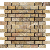 1 X 2 Scabos Travertine Tumbled Brick Mosaic Tile