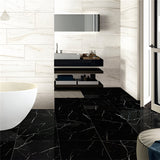 18 X 18 Black Marquina Marble Polished Tile-Marble Tile - Large Formate-American Tile Depot