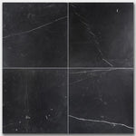 18 X 18 Black Marquina Marble Honed Tile-Marble Tile - Large Formate-American Tile Depot