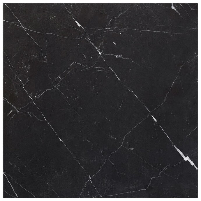 18 X 18 Black Marquina Marble Honed Tile-Marble Tile - Large Formate-American Tile Depot