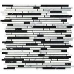 Carrara White Marble Honed Tricolor Bamboo Sticks Mosaic (Carrara + Thassos + Black )-Marble Mosaic-American Tile Depot