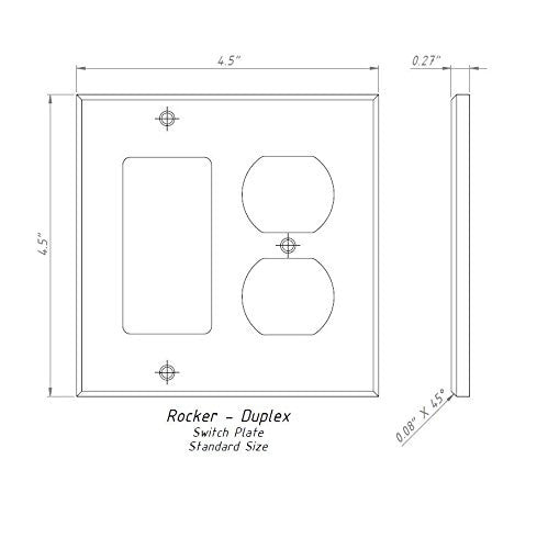 Noce Travertine Rocker Duplex Switch Wall Plate / Switch Plate / Cover - Honed