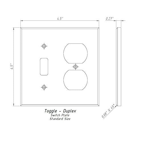 Thassos White Marble Toggle Duplex Switch Wall Plate / Switch Plate / Cover - Polished