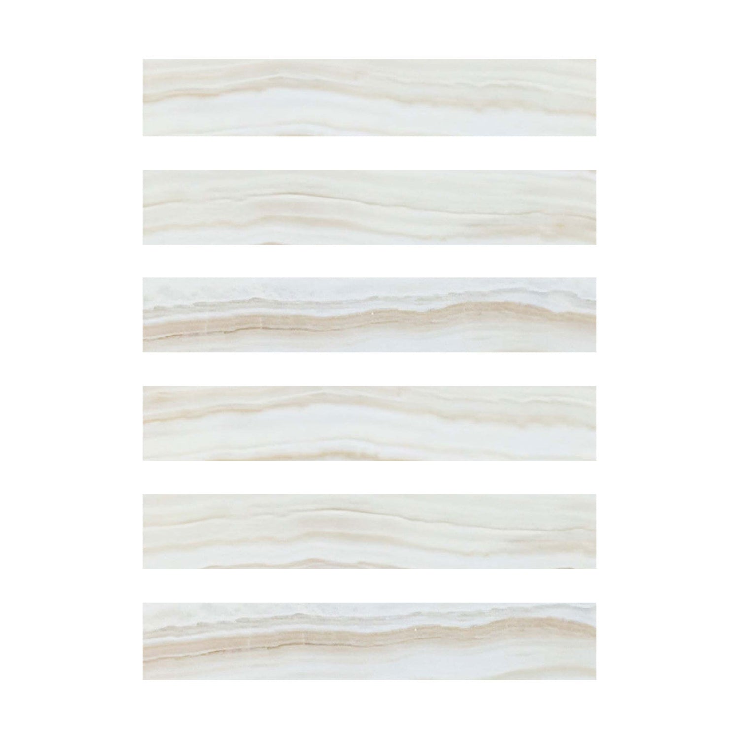 2 X 12 Premium White Onyx VEIN-CUT Polished Field Tile