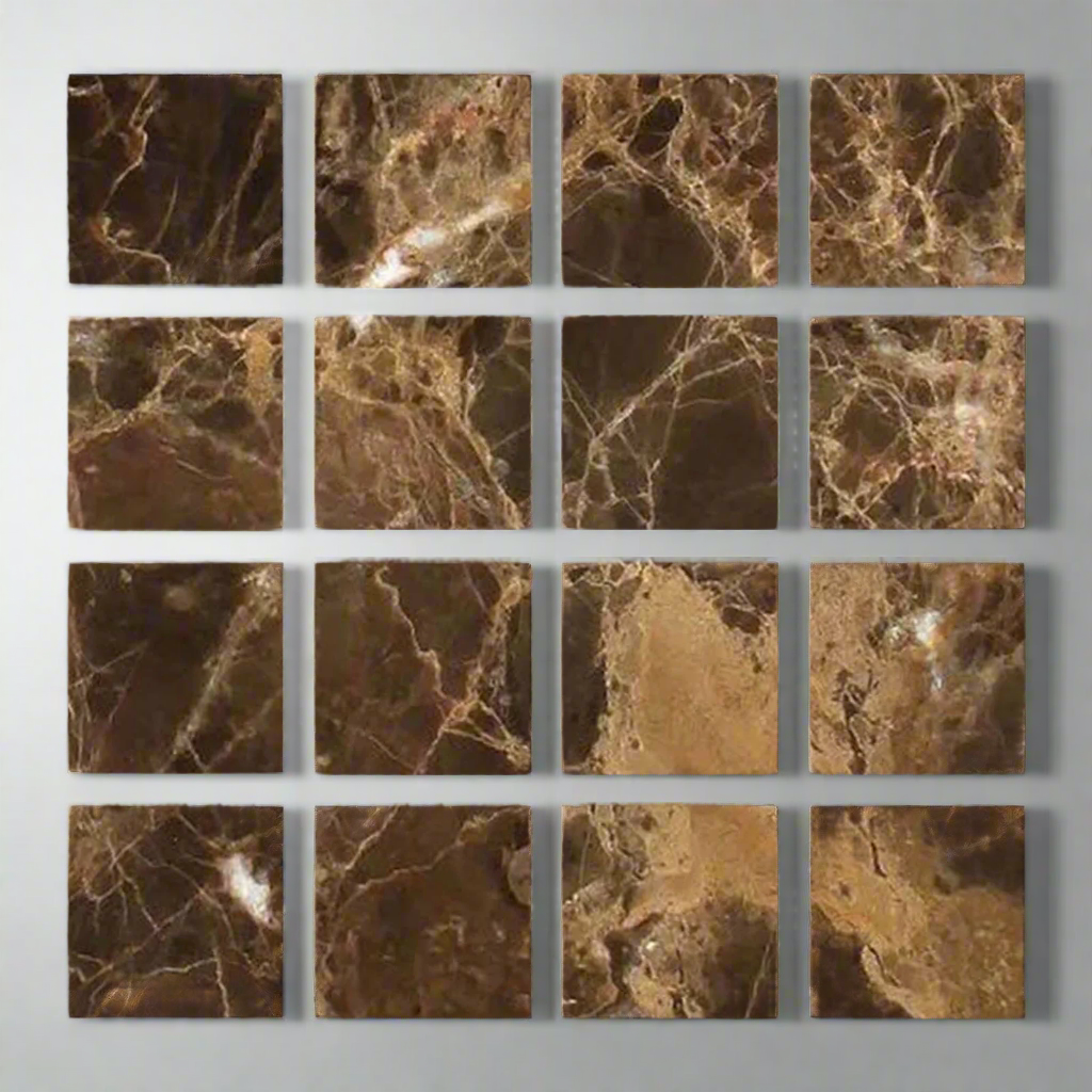 3 X 3 Emperador Dark Marble Polished Field Tile