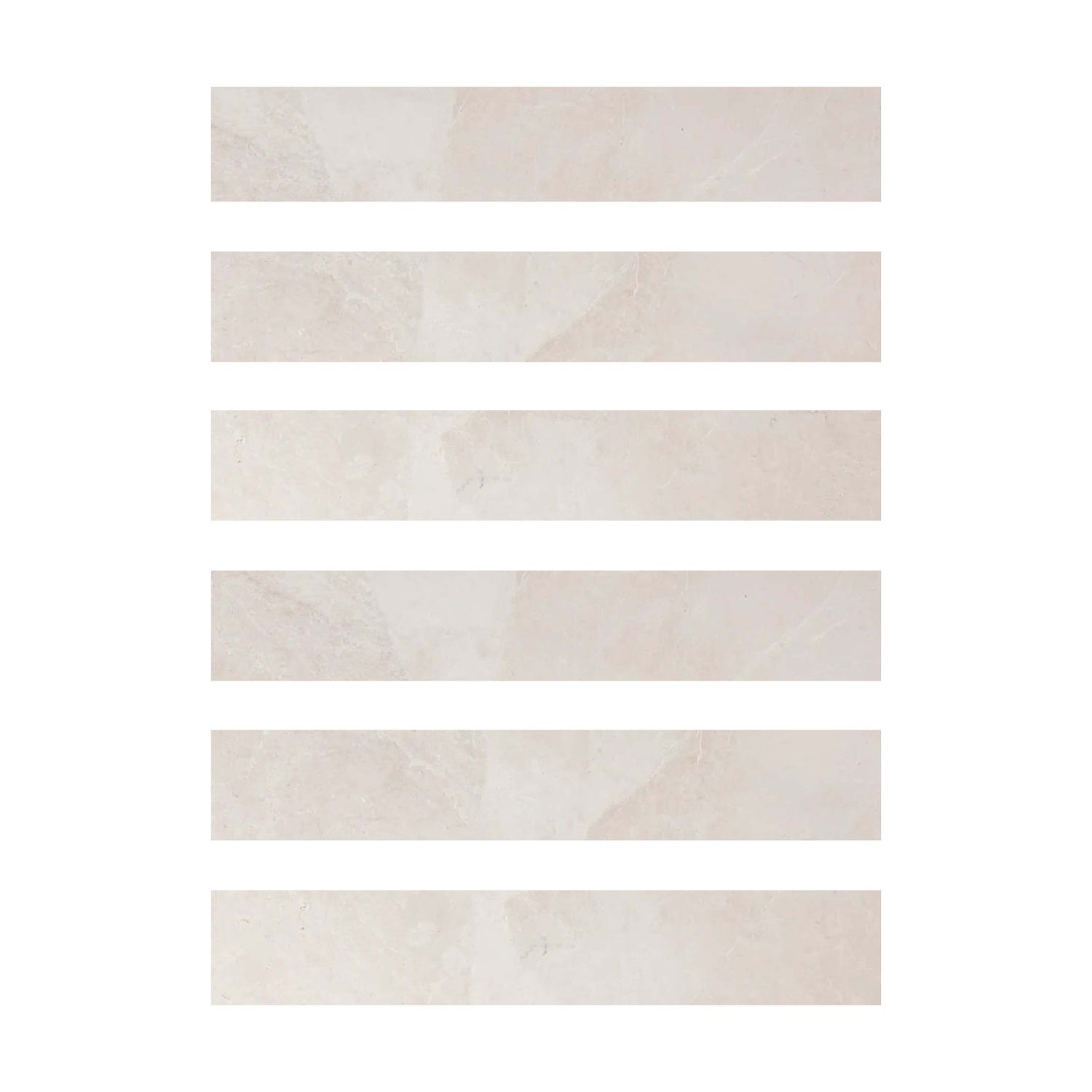 2 X 12 White Pearl / Botticino Marble Polished Tile