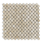 Crema Marfil Marble Polished Fan Mosaic Tile-Marble Mosaic-American Tile Depot