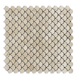 Crema Marfil Marble Polished Fan Mosaic Tile