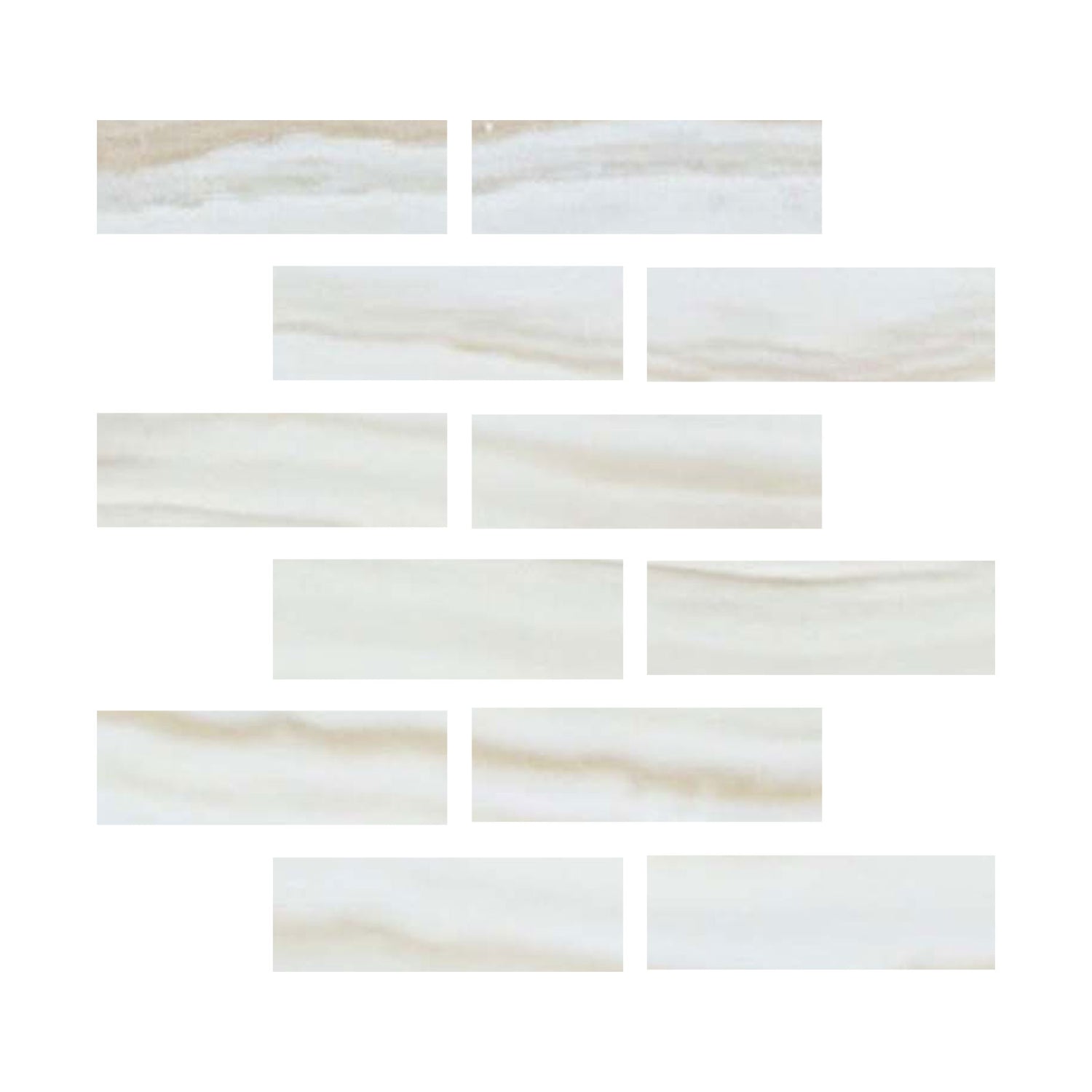 2 X 6 Premium White Onyx VEIN-CUT Polished Field Tile