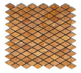 Gold / Yellow Travertine 1" Diamond Tumbled Mosaic Tile