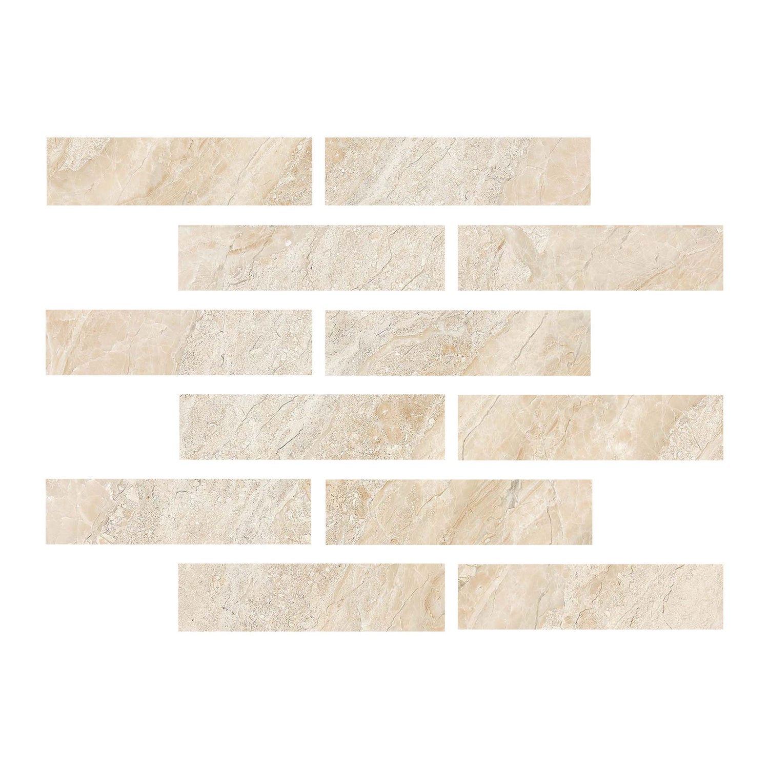 2 X 8 Diano Royal (Queen Beige) Marble Honed Field Tile