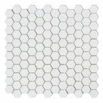 Thassos White Marble Honed 1" Mini Hexagon Mosaic Tile-Marble Mosaic-American Tile Depot