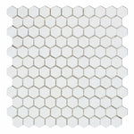 Thassos White Marble Polished 1" Mini Hexagon Mosaic Tile-Marble Mosaic-American Tile Depot