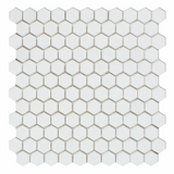 Thassos White Marble Polished 1" Mini Hexagon Mosaic Tile