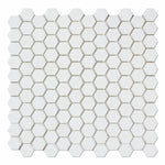 Thassos White Marble Polished 1" Mini Hexagon Mosaic Tile-Marble Mosaic-American Tile Depot