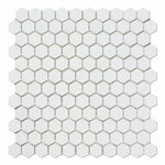 Thassos White Marble Honed 1" Mini Hexagon Mosaic Tile-Marble Mosaic-American Tile Depot