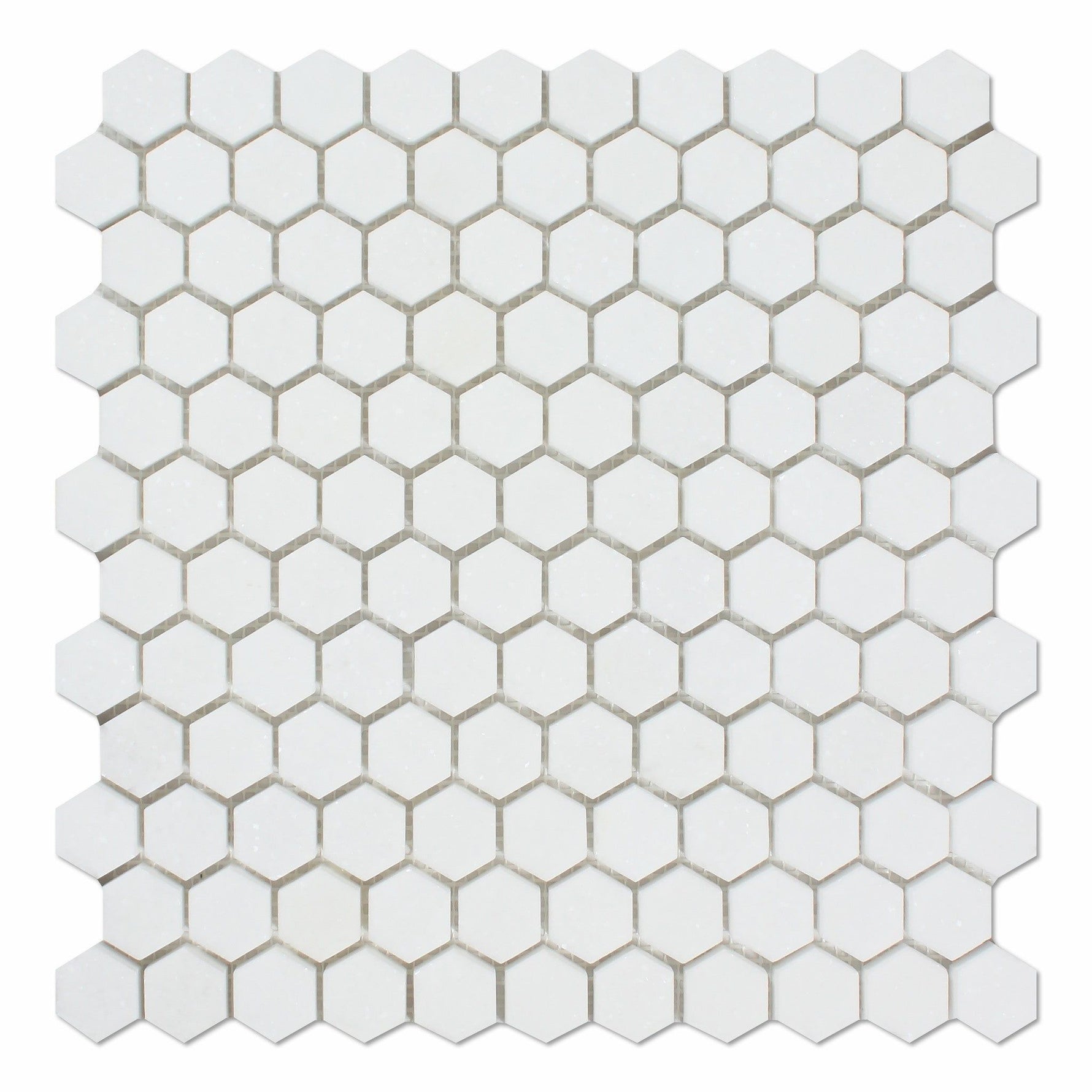 Thassos White Marble Honed 1" Mini Hexagon Mosaic Tile-Marble Mosaic-American Tile Depot