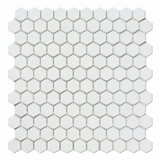 Thassos White Marble Honed 1" Mini Hexagon Mosaic Tile