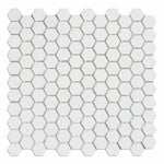 Thassos White Marble Honed 1" Mini Hexagon Mosaic Tile-Marble Mosaic-American Tile Depot