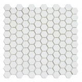 Thassos White Marble Honed 1" Mini Hexagon Mosaic Tile