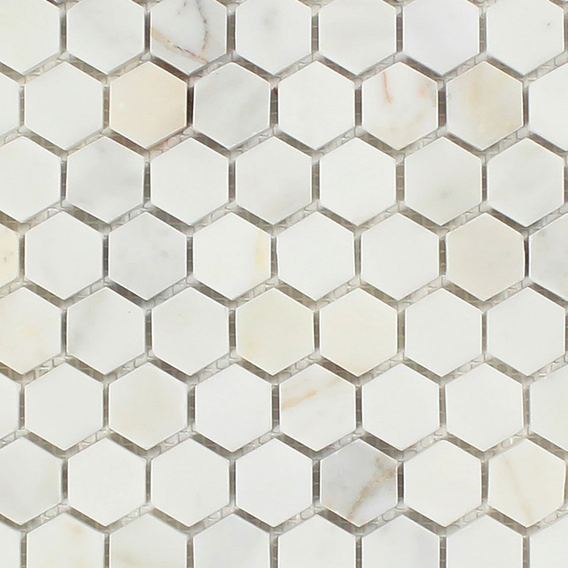 Calacatta Gold Marble Honed 1" Mini Hexagon Mosaic Tile-Marble Mosaic-American Tile Depot