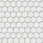 Thassos White Marble Polished 1" Mini Hexagon Mosaic Tile-Marble Mosaic-American Tile Depot