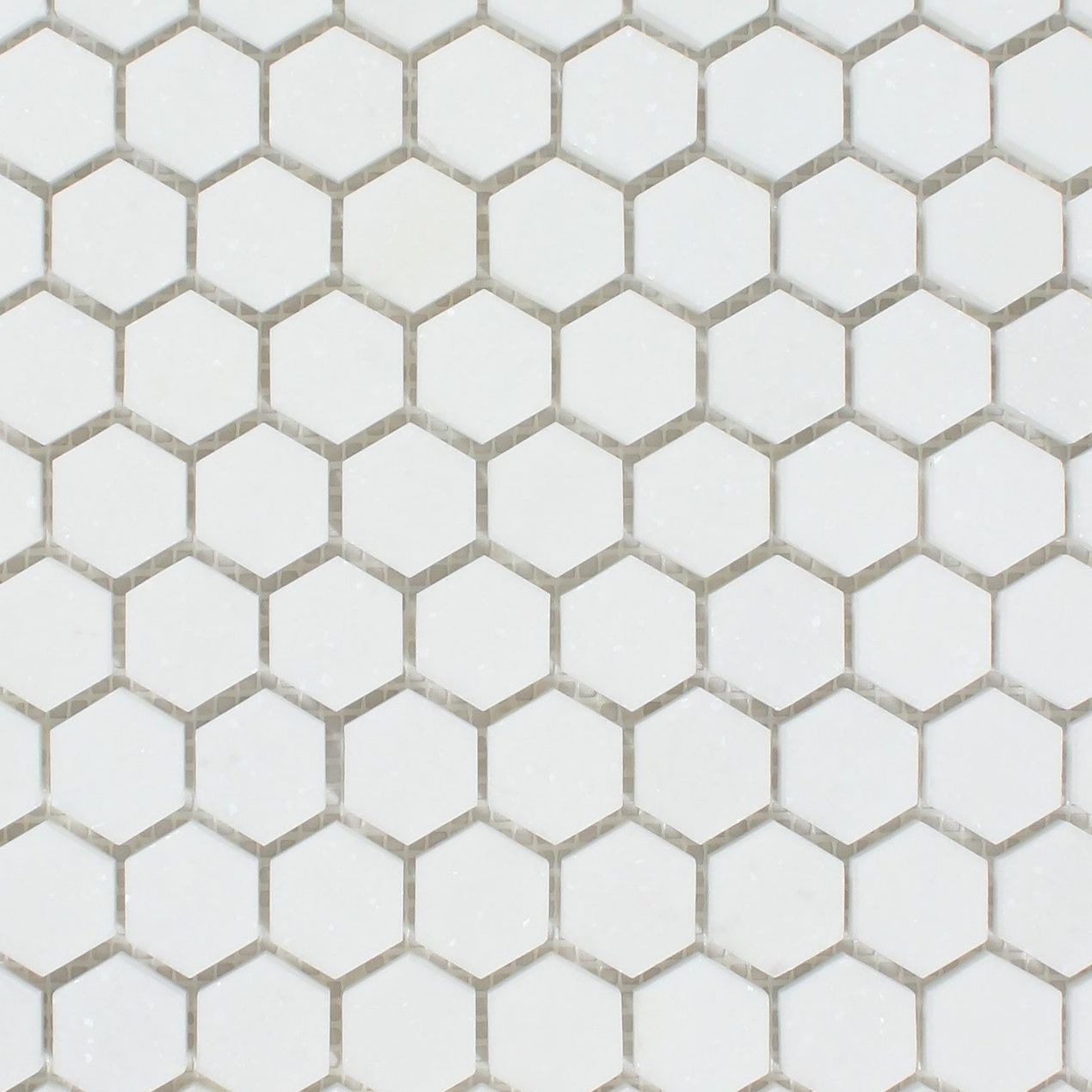 Thassos White Marble Polished 1" Mini Hexagon Mosaic Tile-Marble Mosaic-American Tile Depot