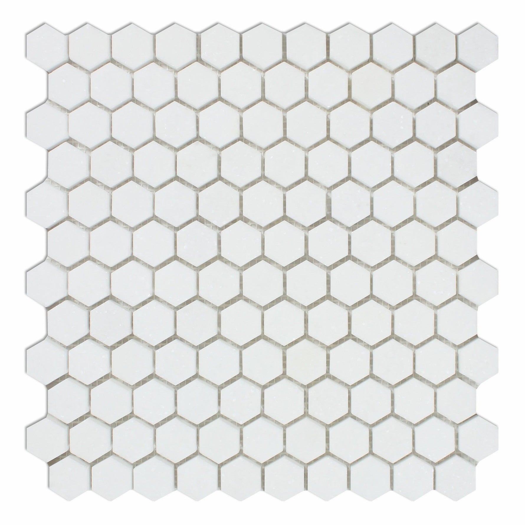 Thassos White Marble Honed 1" Mini Hexagon Mosaic Tile-Marble Mosaic-American Tile Depot