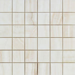 2 X 2 Premium White Onyx VEIN-CUT Polished Mosaic Tile-Marble Mosaic-American Tile Depot