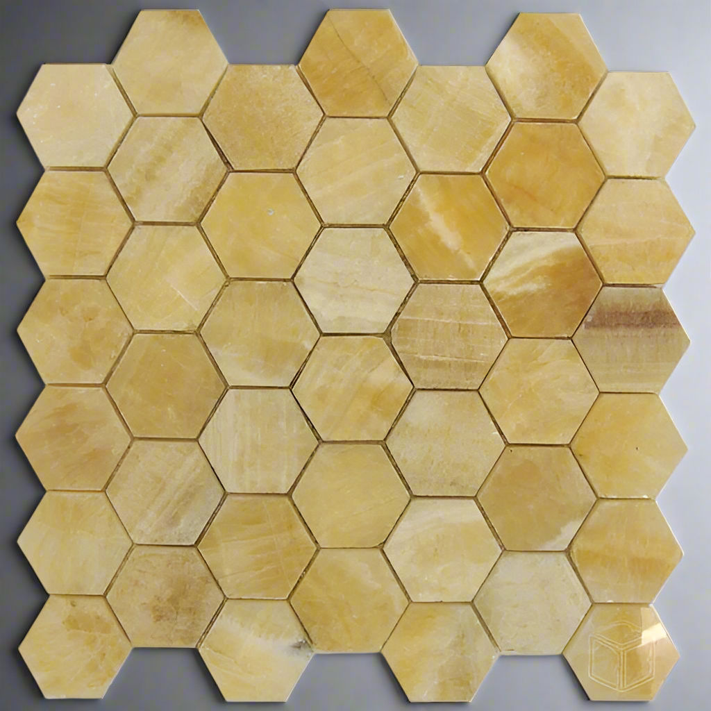 Honey Onyx Polished 2'' Hexagon Mosaic Tile-Onyx Mosaic-American Tile Depot