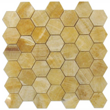 Honey Onyx Polished 2'' Hexagon Mosaic Tile