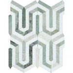 Thassos White Marble Honed Berlinetta Mosaic Tile w / Ming-Green-Marble Mosaic-American Tile Depot