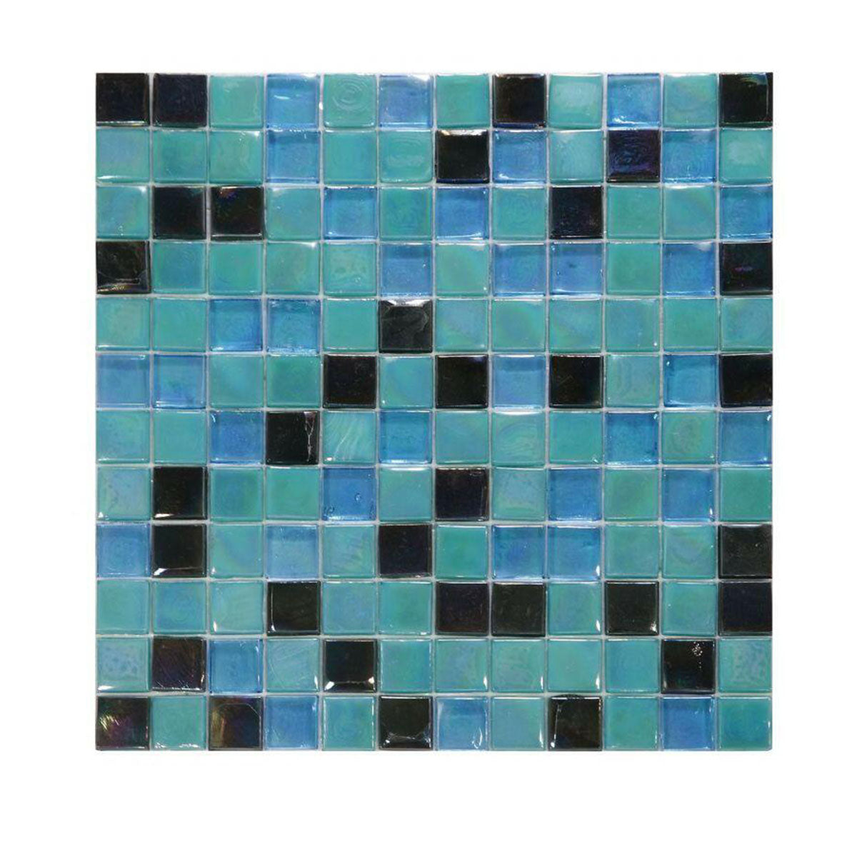 1x1 Aquarius Mermaid Square Glass Mosaic Tile