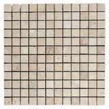 1 X 1 Walnut Travertine Tumbled Mosaic Tile