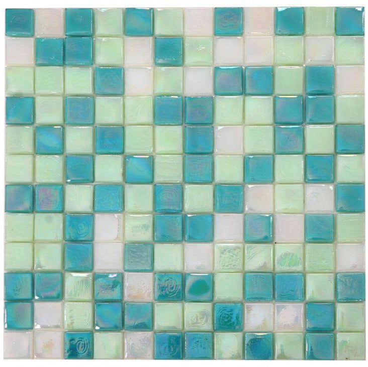 1x1 Aquarius Spring Square Glass Mosaic Tile-American Tile Depot