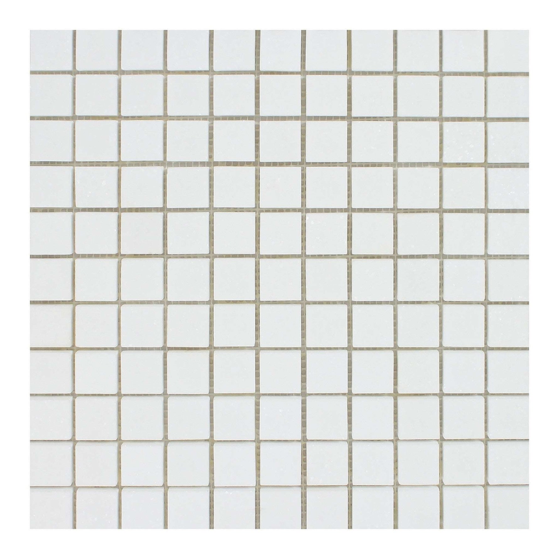 1 X 1 Thassos White Marble Honed Mosaic Tile-Marble Mosaic-American Tile Depot