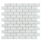 1 X 2 Thassos White Marble Polished Brick Mosaic Tile-Marble Mosaic-American Tile Depot