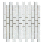 1 X 2 Thassos White Marble Polished Brick Mosaic Tile-Marble Mosaic-American Tile Depot