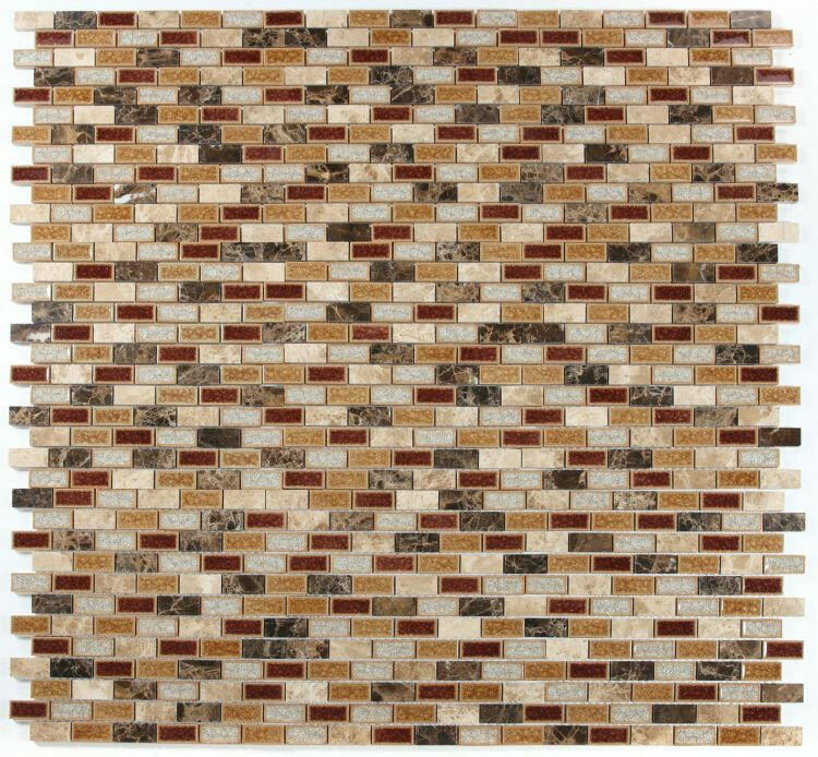 1x2 Garnet Brick Princess Mosaic Wall Tile-American Tile Depot