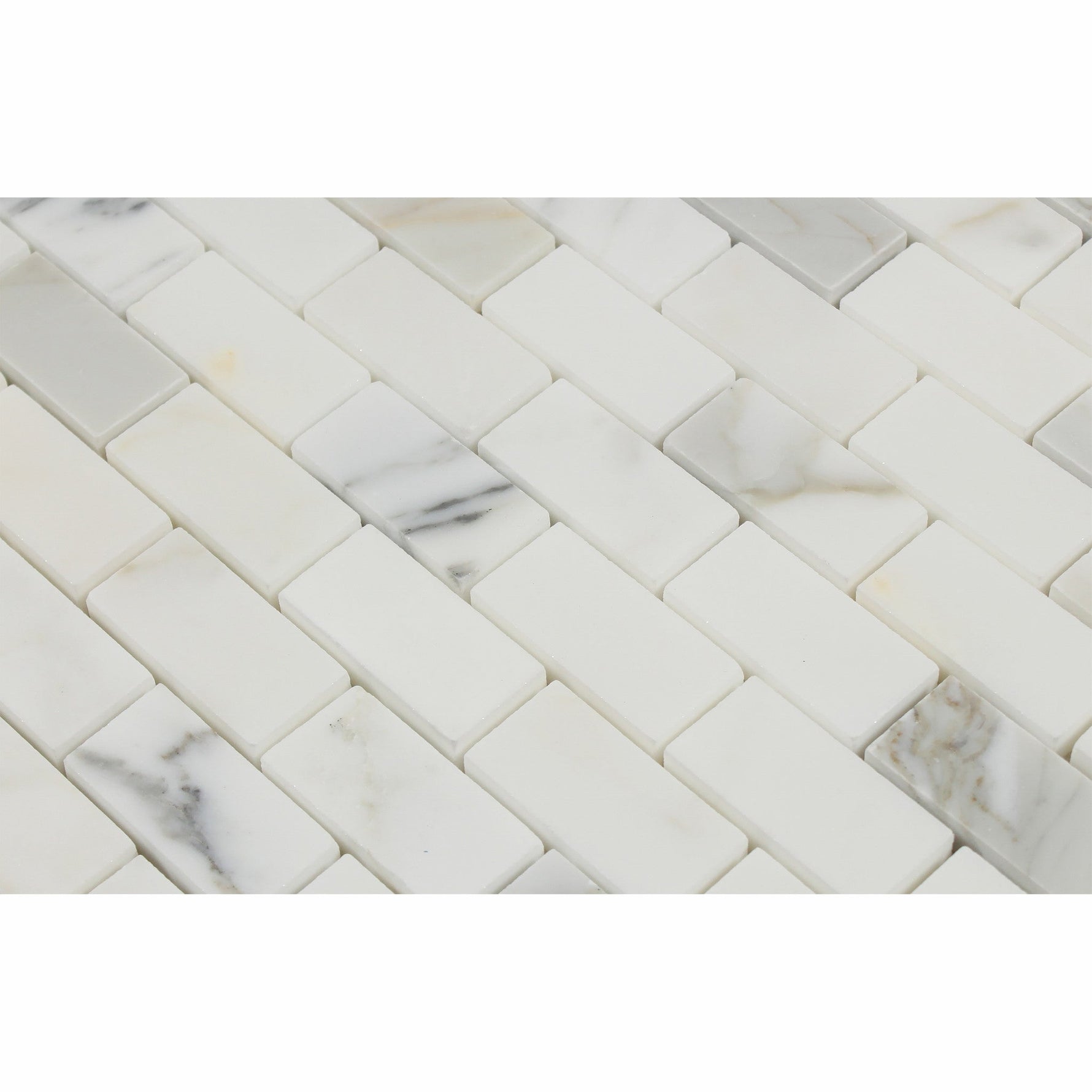 1 X 2 Calacatta Gold Marble Honed Brick Mosaic Tile