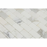 1 X 2 Calacatta Gold Marble Honed Brick Mosaic Tile