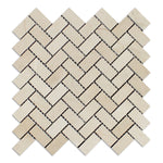 Crema Marfil Marble Polished 1 x 2 Herringbone Mosaic Tile-Marble Mosaic-American Tile Depot